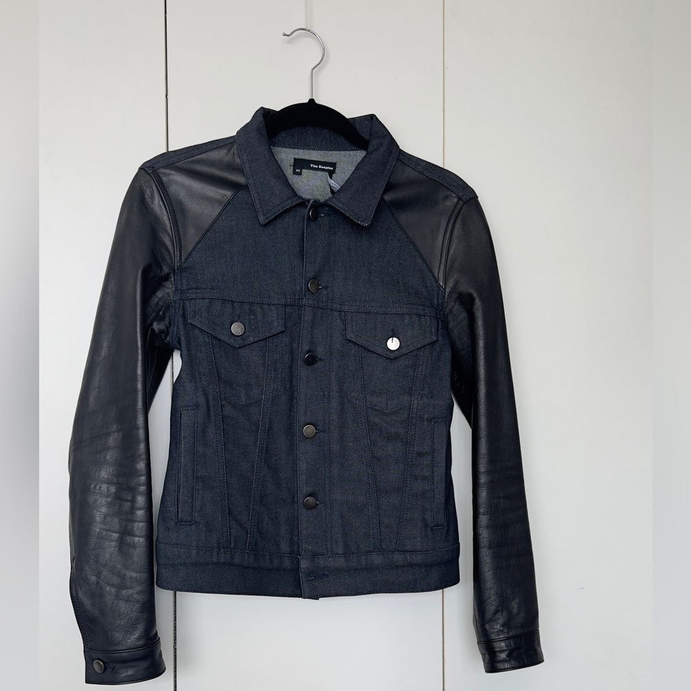 The Kooples Denim and Leather Jacket